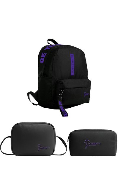 louisiana polo Set școală – Geantă + Nutriție termică + Suport stilou Violet 1140