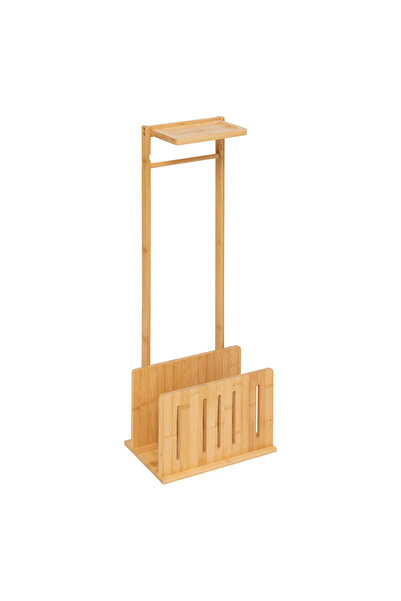 OEM Suport hartie igienica 5Five Bamboo cu rezerva, bambus, 31x21x82 cm, natur