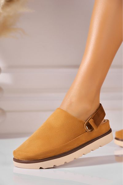 Joana Pantofi dama cu platforma Camel din Piele Ecologica Intoarsa Biancia