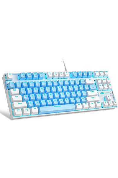 Timebox MageGee Mechanical Gaming Keyboard, 75%, LED backlight, 87 TKL keys, wired, Blue Switch, White Blue