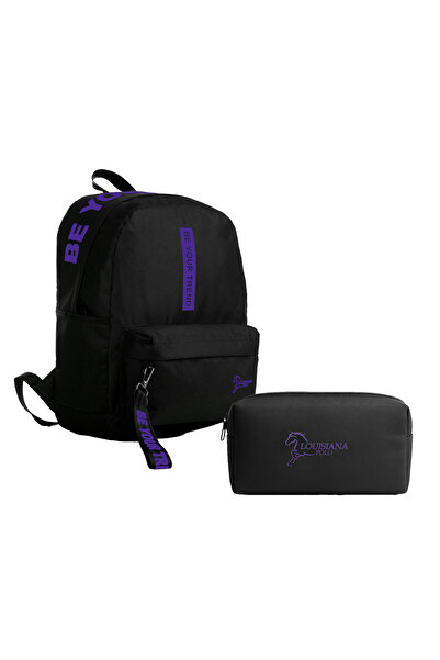 louisiana polo طقم مدرسي – حقيبة ظهر + حامل قلم بنفسجي 1140