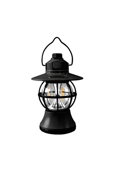 CLICK Portable Retro Camping Lamp, Vintage LED Lantern ABS, Rechargeable 1200mAh Battery, Adjustable Inten