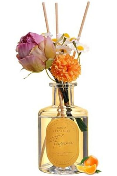 Generic Reed Diffuser, Artificial Flower Home Fragrance Oil with 4 Reed Sticks for Office & Bathroom Decor 2