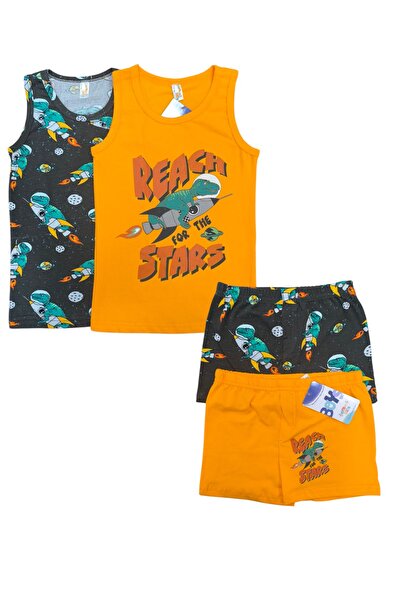 elmas kids 100% Cotton Boy's 2-Pack Undershirt and 2-Pack Boxer Set