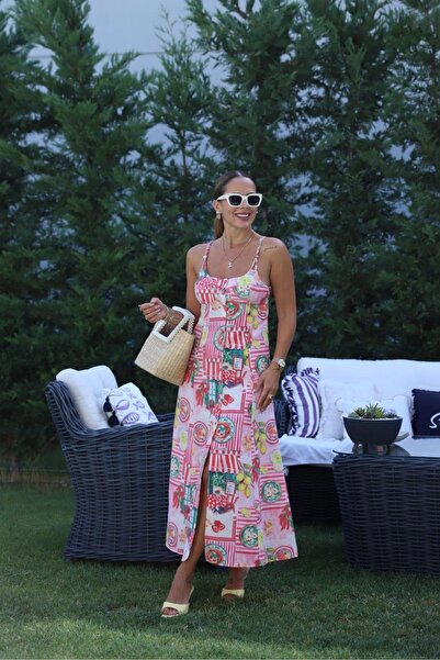 Purple by Banu Colorful Patterned Dress