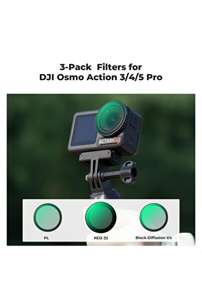 K&F CONCEPT ND2-32 & CPL & Black Mist 1/4 Filter Kit ( DJI Osmo Action 3/4/5 ...