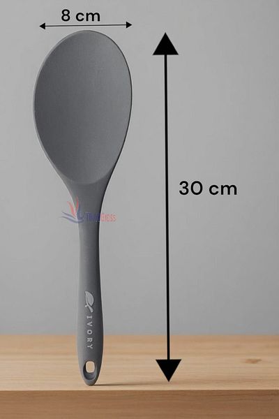 Multiamo Heat Resistant Silicone Colander Ladle Spatula Spoon Set (30-28-22-20 cm) 6 Pieces