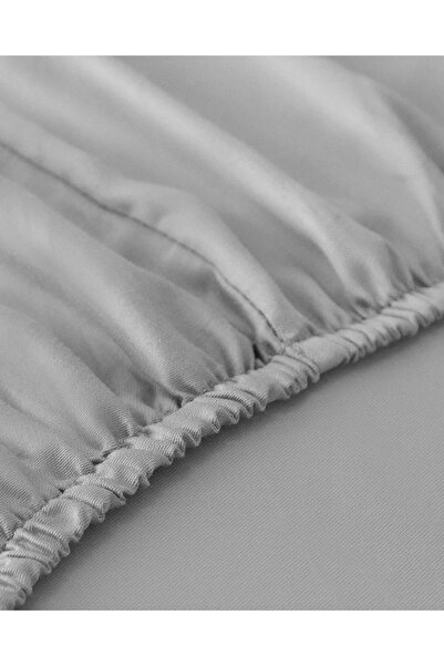 English Home Micell Cotton Satin Double Fitted Sheet Silver 160X200 cm (4.08.2025)