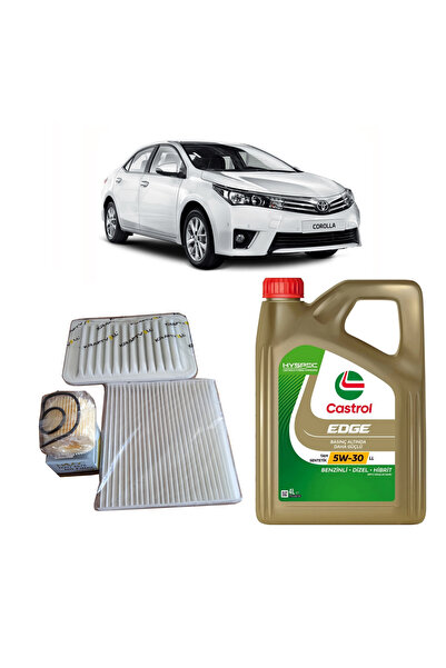 Genel Markalar 2013-2019 TOYOTA COROLLA 1.33 1.6 BENZİNLİ MOTORLAR İÇİN PERİYODİK BAKIM SETİ 5W 30 EDGE YAĞ 4L