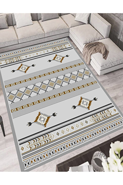 GNL HOME Etnik Kilim Desenli Dijital Baskı Yıkanabilir Salon,Mutfak,Koridor,B...