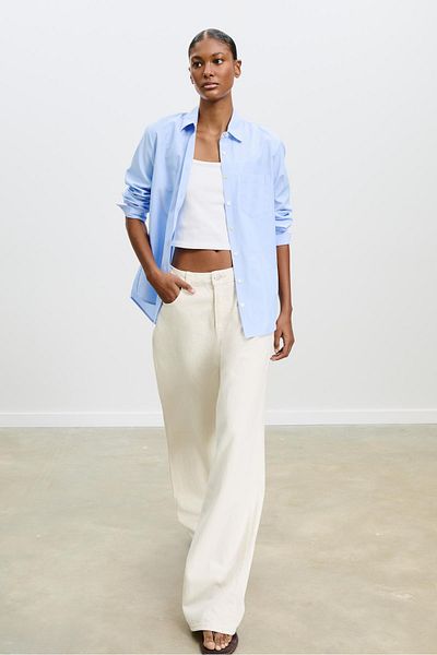 Stradivarius Basic poplin shirt with pocket