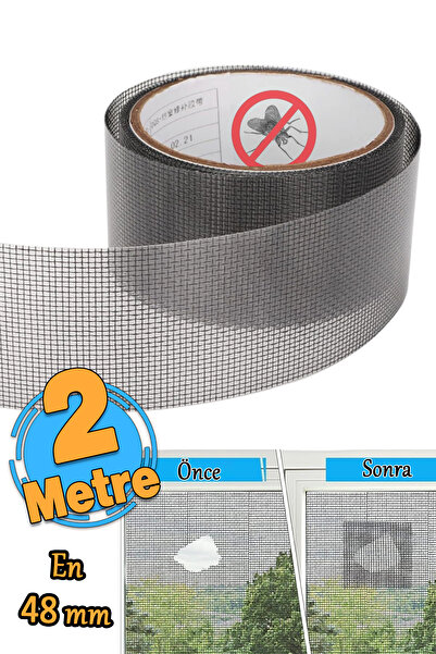 Hobialem Yapışkanlı Sineklik Yaması Tülü Tamir Bandı Bantı Delik Fiber Tül Ya...