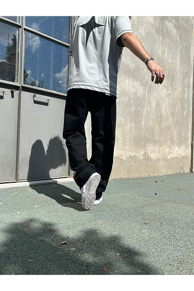 denim pasaport Men's New Season Black Baggy Trousers