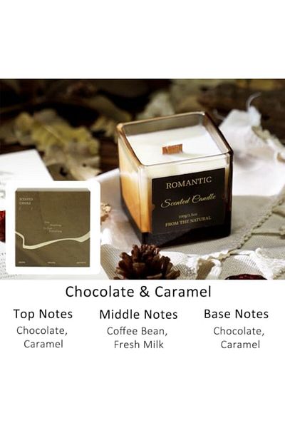 Flower Garden Scented Candle, Natural Aromatherapy Candle Gift Set for Home Office Décor 100g - Chocolate & Caram