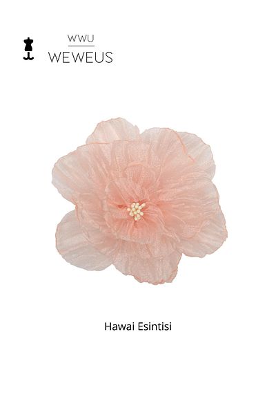 Weweus Women's Hawaiian Style Tulle Dust Pink Flower Premium Buckle