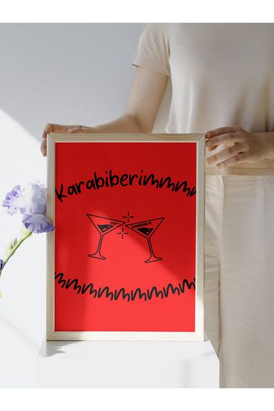 studio duha 'Karabiberim' Poster - Turkish Pop Song Lyrics Unframed Painting - Fun Wall Decor