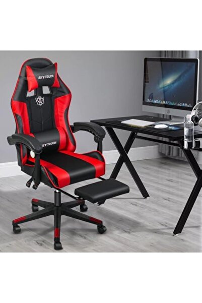 SKY TOUCH SKY-TOUCH Computer Gaming Chair, Adjustable Height Desk Chair with Rest Foot Rest, Ergonomic Leather