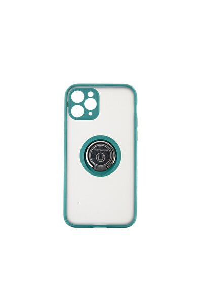 OEM Capac Protectie Spate Colectia Soft Shape With Ring Compatibil Cu iPhone 11 Pro - Verde