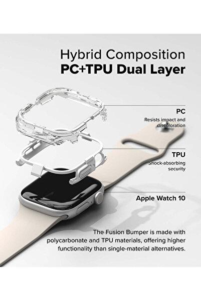 Ringke Apple Watch 10 42 mm Case Cover | Fusion Bumper | White