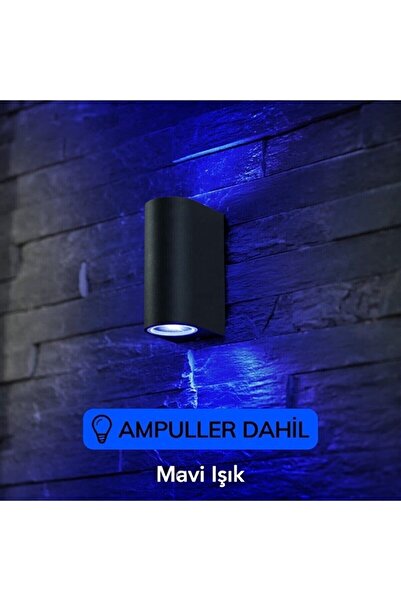 HALL BREATHE Mavi Işık Ledli Çift Yönlü Siyah Dekoratif Duvar Aplikası İç ve ...