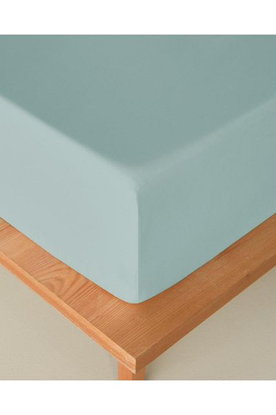 English Home Novella Premium Soft Cotton Double Fitted Sheet 160X200 cm Light Blue (4.08.2025)