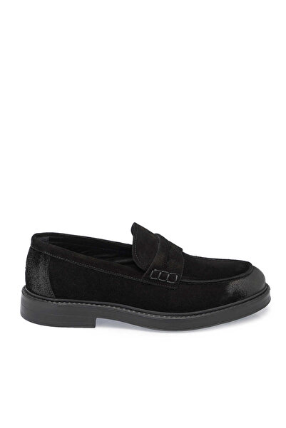 Tergan Siyah Hakiki Süet Deri Erkek Loafer - E24S1AY56971-A01