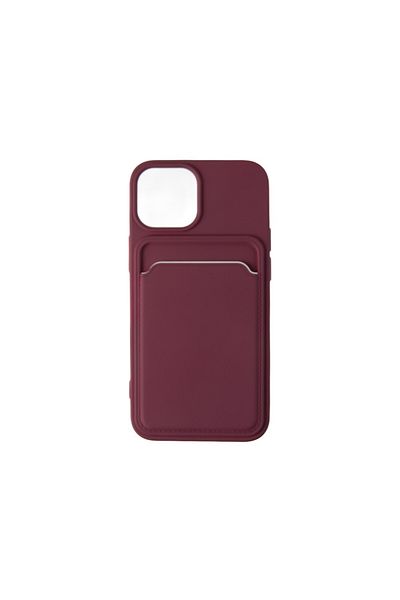 OEM Soft Card Slot Collection Back Cover Compatible with iPhone 14 - Cherry