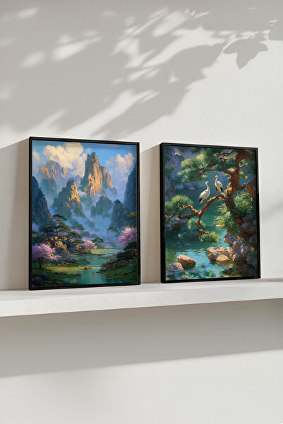 STARYUNA Pictură cu efect de pictură în ulei, peisaj cu stânci de munte, set ...