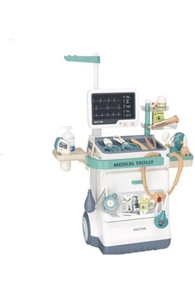 Toybox Toy Doctor Kit for Kids, Pretend Medical Station Set Trolley with Accessories Lights for Kids Role P