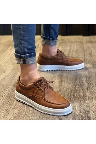 Relax Ayakkabı KN-T12 Erkek Günlük Bağcıklı Cilt Klasik Ayakkabı CBT - Taba