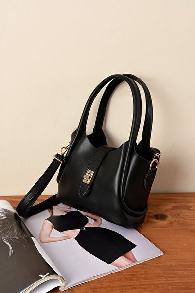 Yerli Elegant Faux Leather Women's Hand And Shoulder Bag with Iron Buckle Bel...