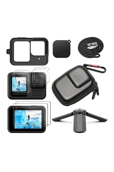 O Ozone Accessories Kit for Go Pro 13 Silicone Protective Case with Lens Cap Mini Storage Bag Case Screen Pr
