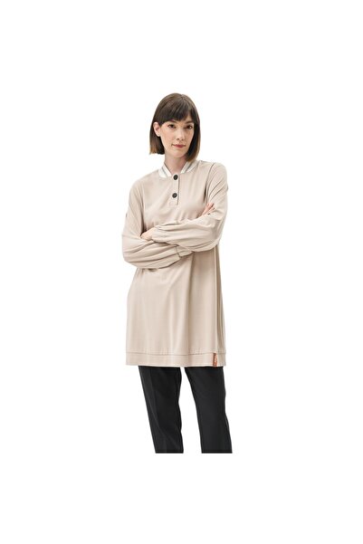 Kayra Kadın Kaburgalı Yarım Çıtçıtlı Rayon Tunik