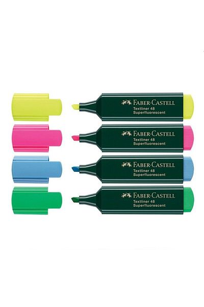 Faber Castell Set of 4 fluorescent, water-based text highlighters