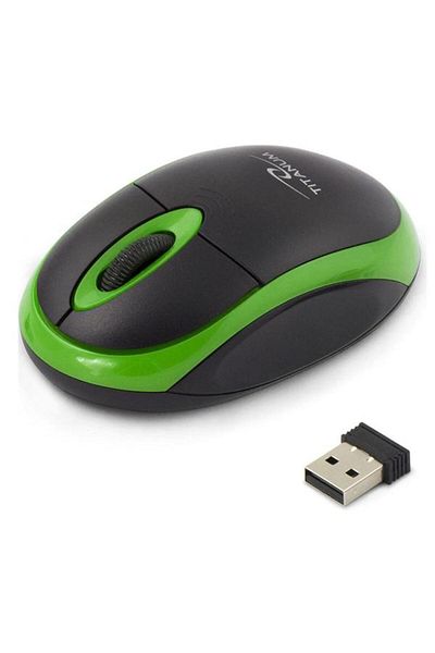 Titanum Mouse Wireless Vulture, USB, Black/Green
