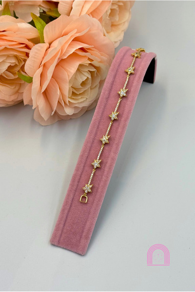 Moond Accessories سوار Xuping من حجر الزركون على شكل نجمة ذهبية