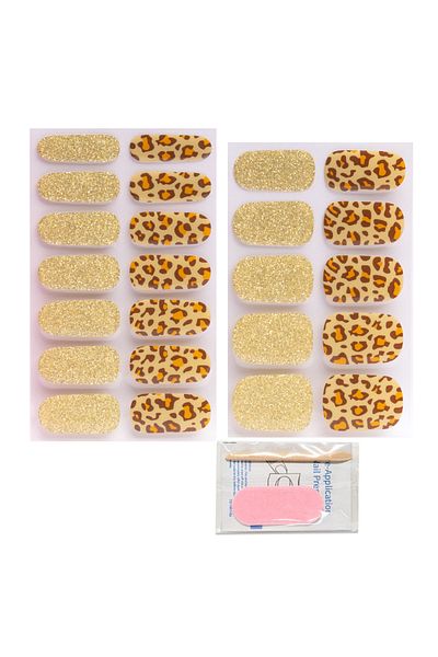PİNX Samolepka na gelové nehty pinx. - Třpytivý leopard