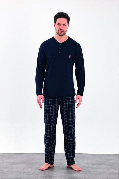 Estiva 100% Cotton Two Thread Long Sleeve Men's Pajamas Suit