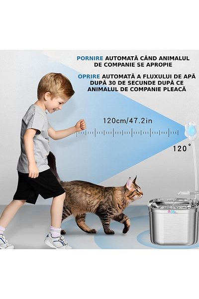 Sofia Concept Sofia CONCEPT® Automatic Water Dispenser, For Cats and Dogs, Stainless Steel, 2.2 L, Silvery