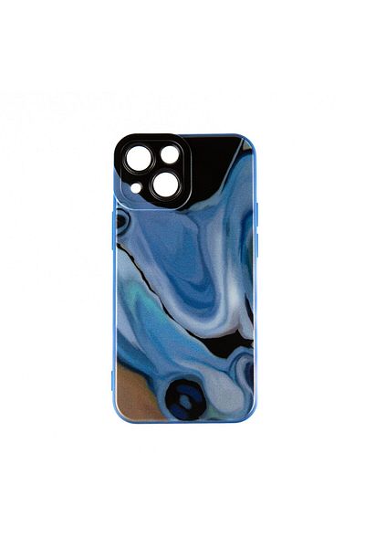 OEM Capac Protectie Spate Colectia Soft Waves Compatibil Cu iPhone 13 Mini - Albastru
