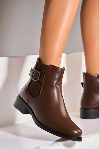 Joana Women's Brown Fur-lined Boots Made of Nylia Eco-Leather
