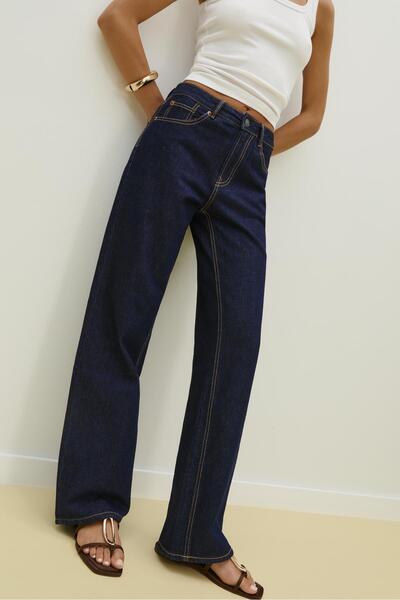 Stradivarius D92 straight fit geniş paça jean