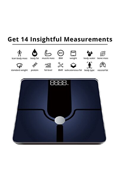 Yelajoy Body Fat Scale,Body Analyser,Tempered Glass Platform Large Digital Backlit LCD with Smartphone App