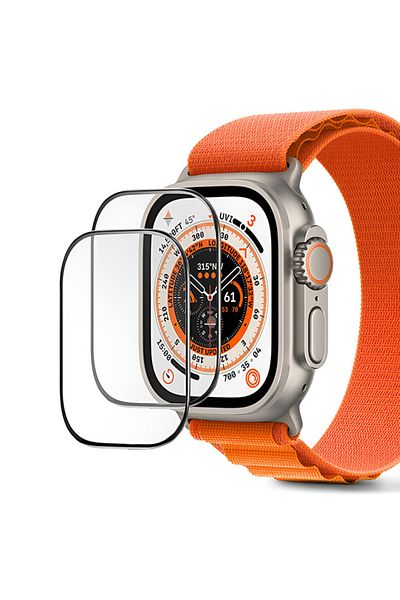 O Ozone Apple Watch Ultra 2 / Ultra Screen Protector 49mm| 3D Curved Screen Guard | Black | Pack of 2