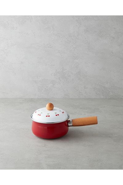 English Home Cherry Dream Enamel Sauce Pot 1.1 L Red (4.08.2025)