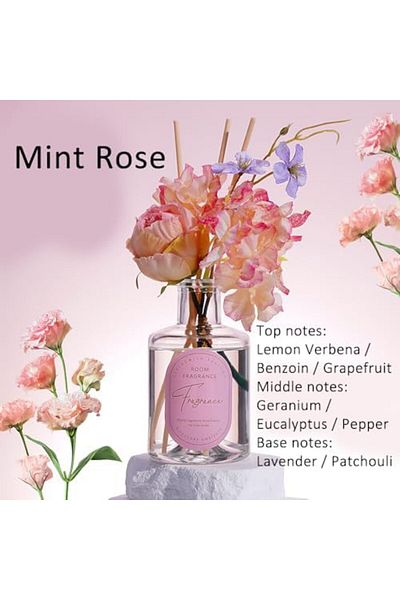 Generic Reed Diffuser, Artificial Flower Home Fragrance Oil with 4 Reed Sticks for Office & Bathroom Decor 2