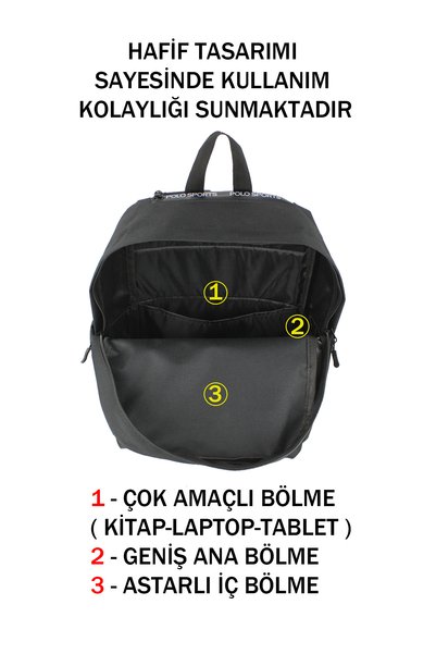 Dada Gray Color School Backpack Large Internal Volume Waterproof Fabric with Side Pockets