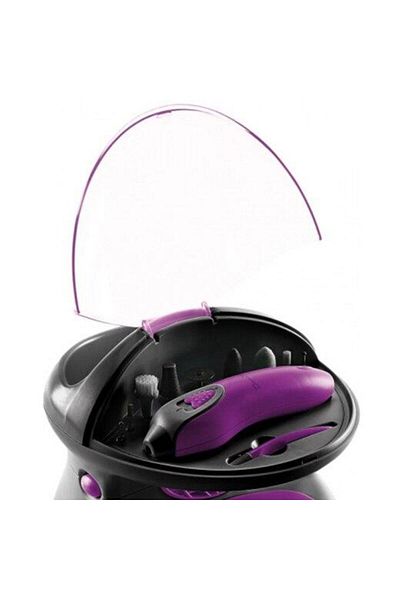DomoClip Aparat de manichiură-pedichiură DOM311A, 2 viteze, 9 accesorii, negru/violet