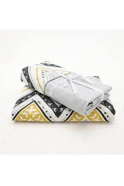 The Ecosse Sheet Elastic Double Duvet Cover Set-Wave Gray