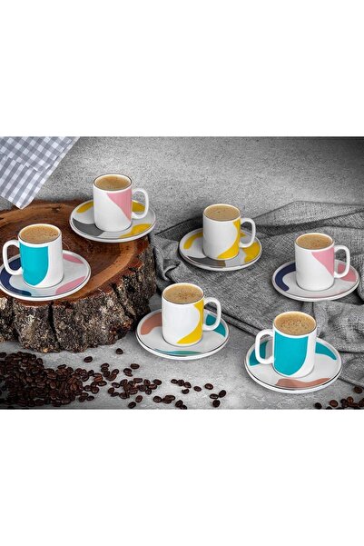 Aryıldız Colorbrush 12 Parça Fincan Takımı